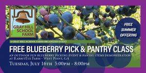 Gray Hill School Farm Blueberry Pantry Class